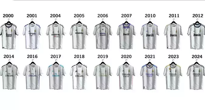 Real Madrid T-shirt Pack 3D model