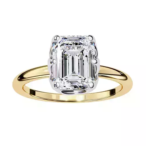 Emerald Solitaire Rings six prong Classic ring 