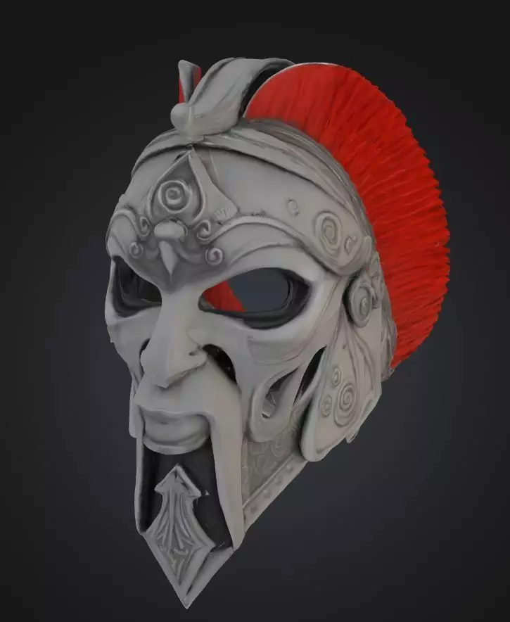Gladiator Warrior Face Mask - Fighter Helmet Face Mask  3D print model_0