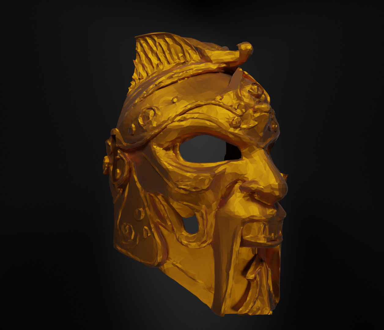 Gladiator Warrior Face Mask - Fighter Helmet Face Mask  3D print model_1