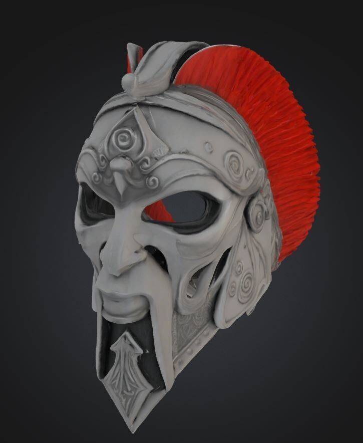 Gladiator Warrior Face Mask - Fighter Helmet Face Mask  3D print model_14