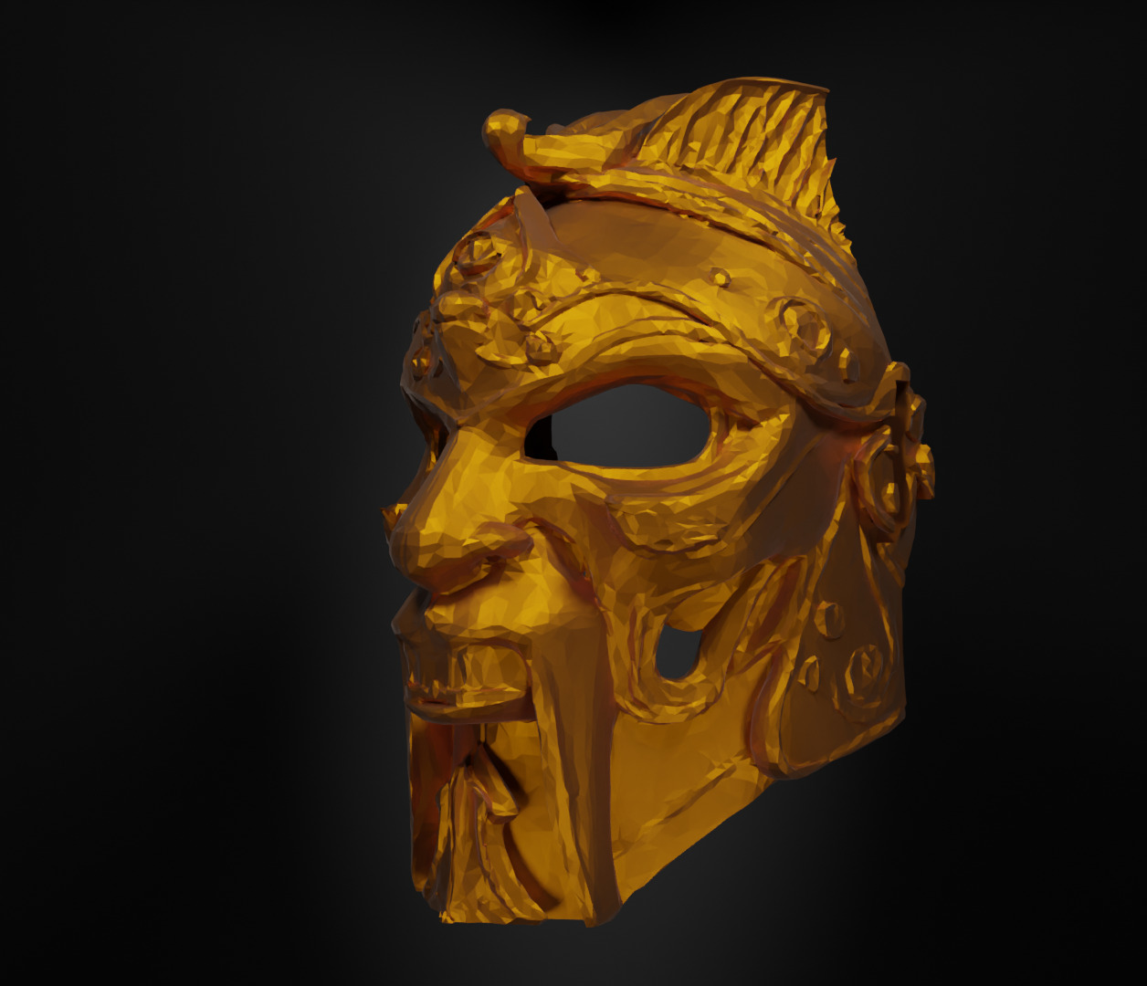 Gladiator Warrior Face Mask - Fighter Helmet Face Mask  3D print model_40