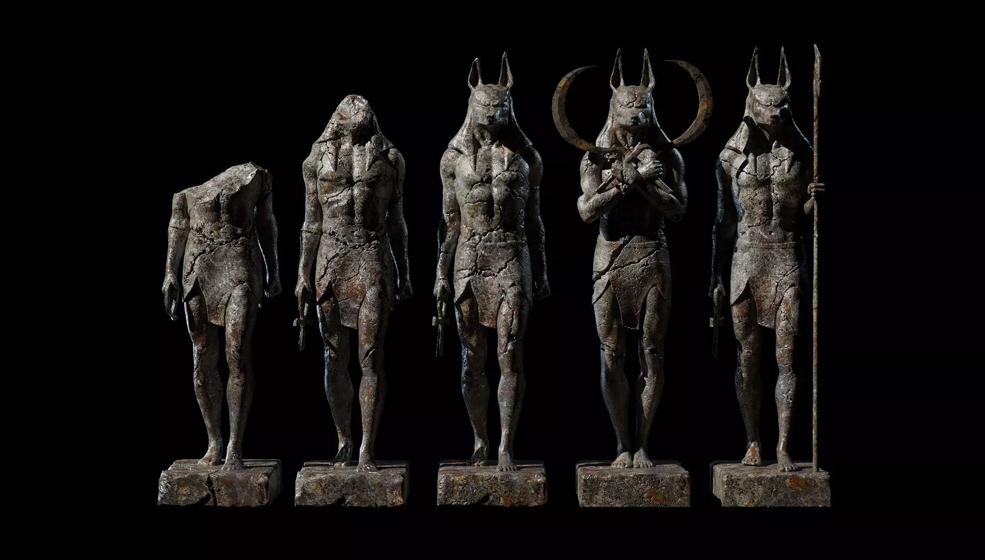 Anubis Statues Free 3D model_0