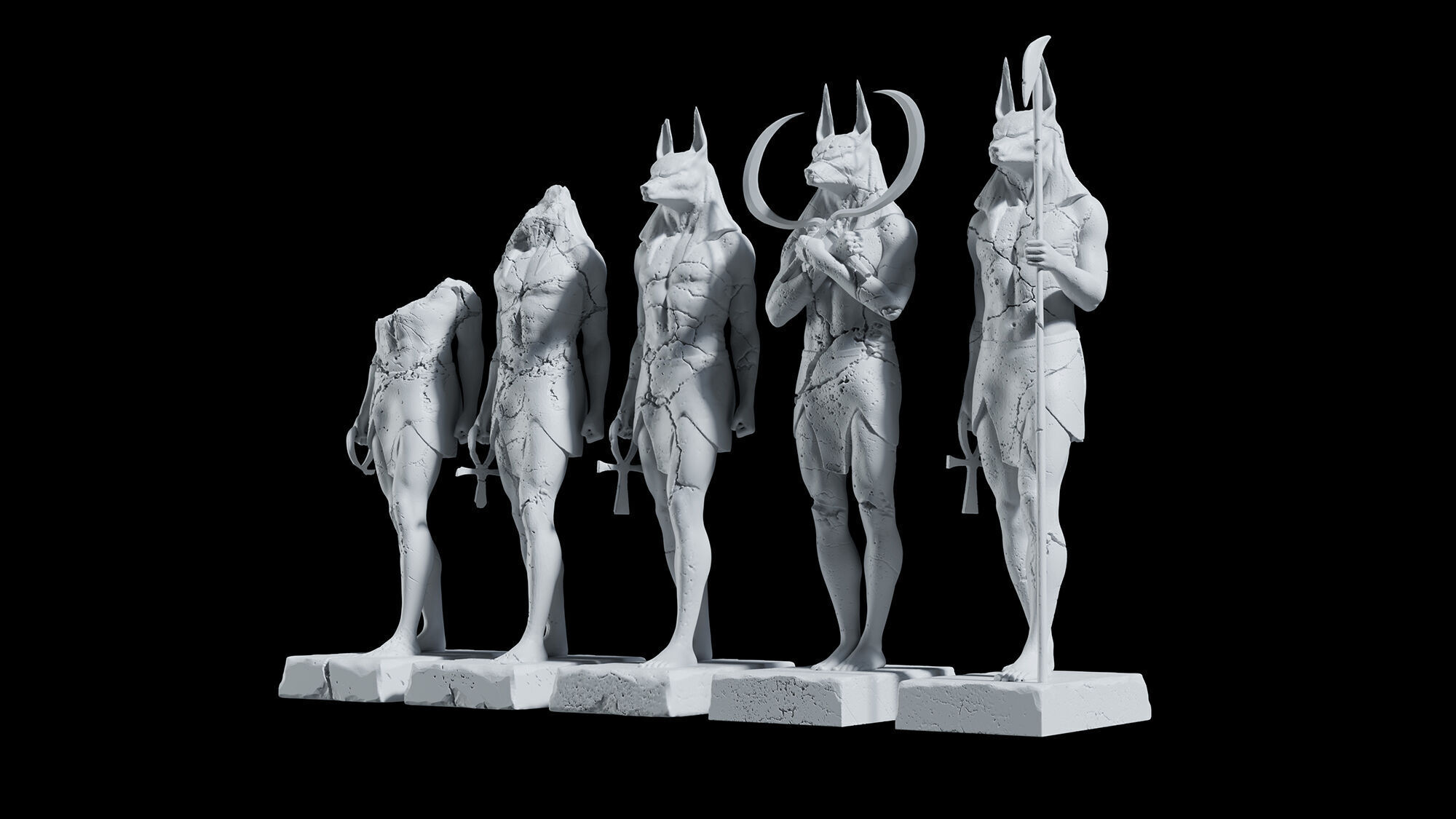 Anubis Statues Free 3D model_6
