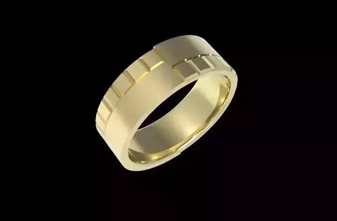 square segmented Wedding Ring