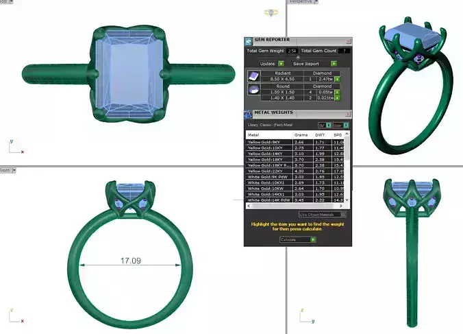 Solitaire Ring modern radiant diamond  ring