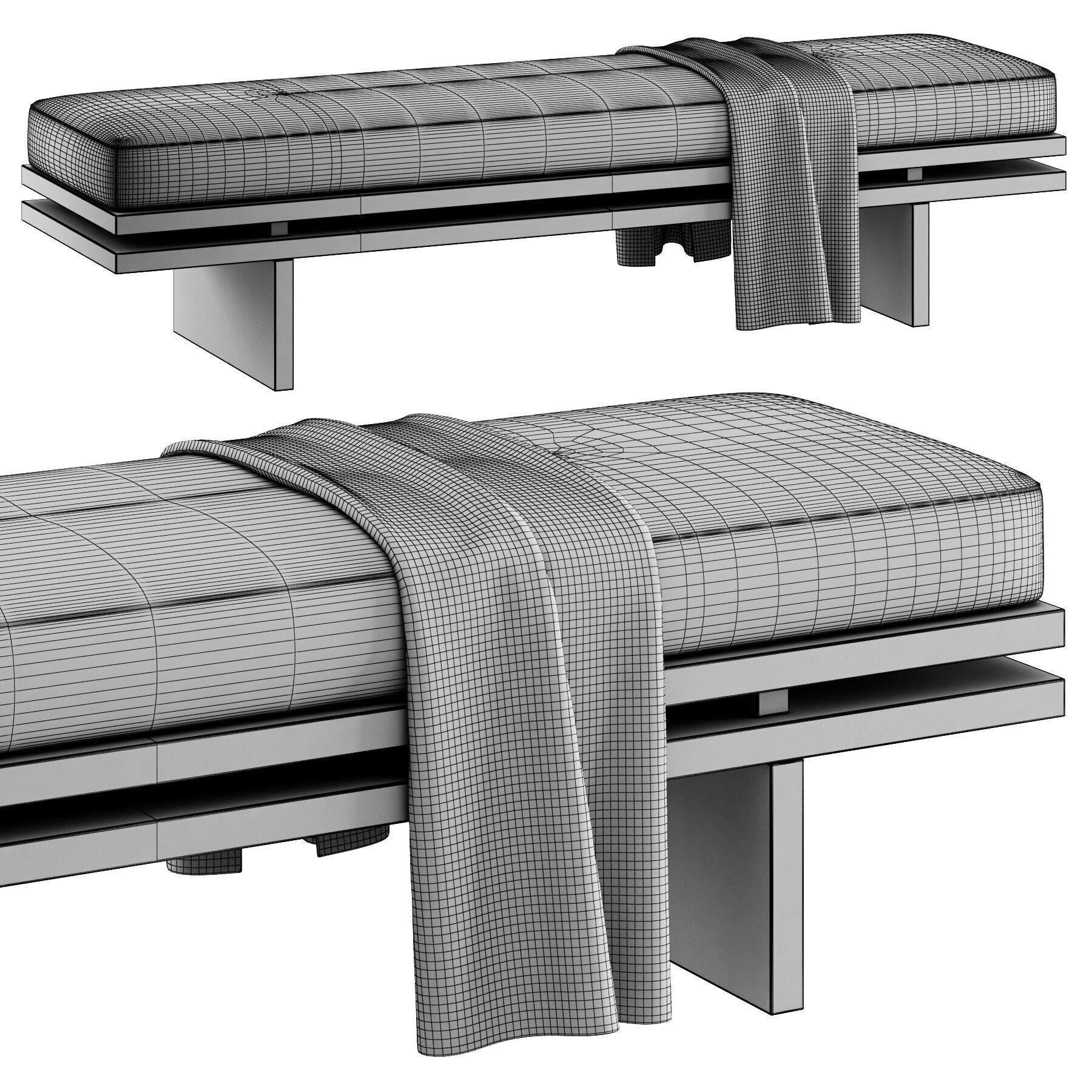 Bench Edo By Manner Matter 3D model_4