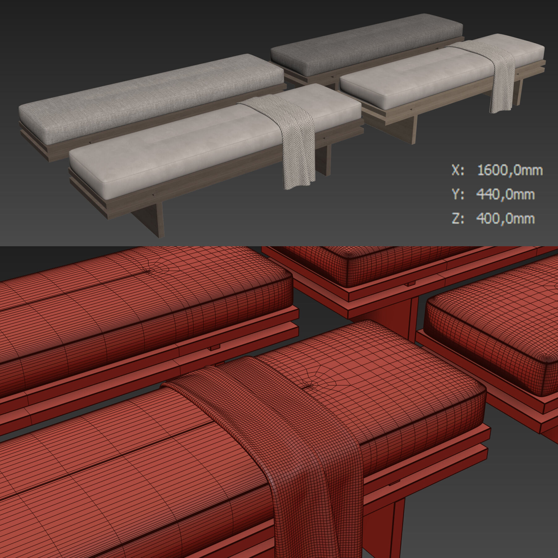 Bench Edo By Manner Matter 3D model_5