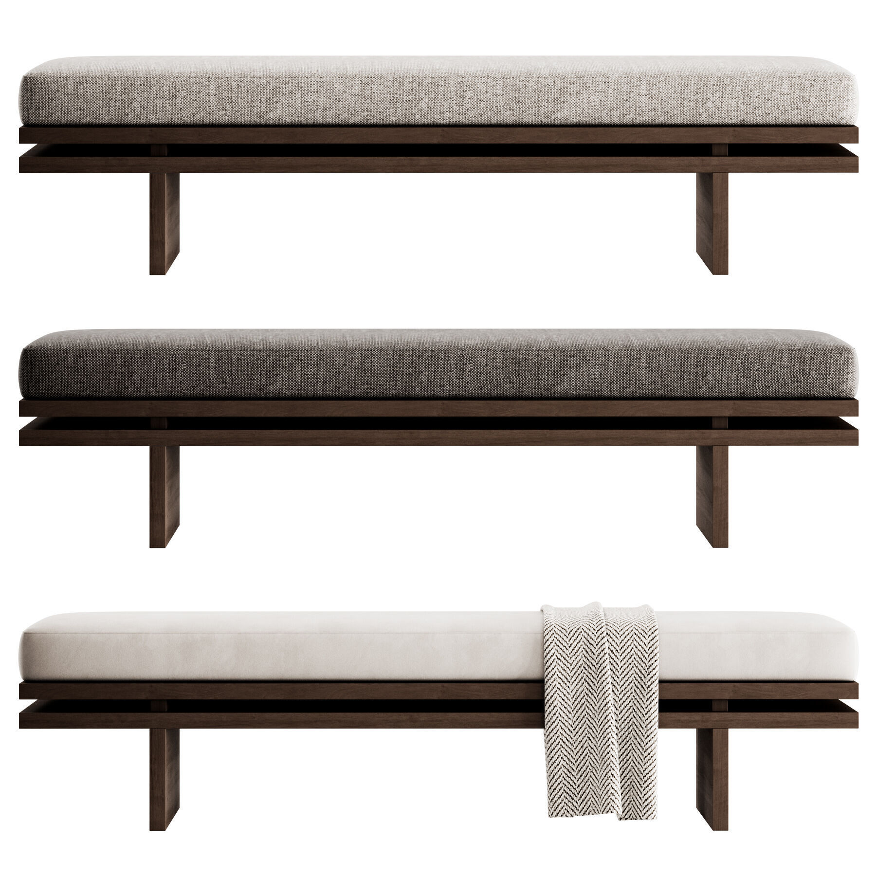 Bench Edo By Manner Matter 3D model_2