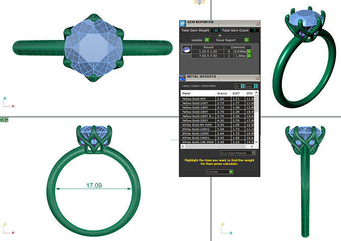 Solitaire Diamond ring for engagement 3D print model