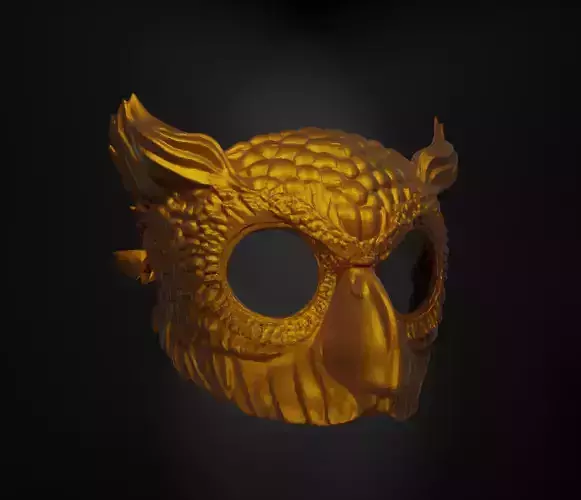 Animal Owl Face Mask - Owl Prom Pattern Mask 3D print model