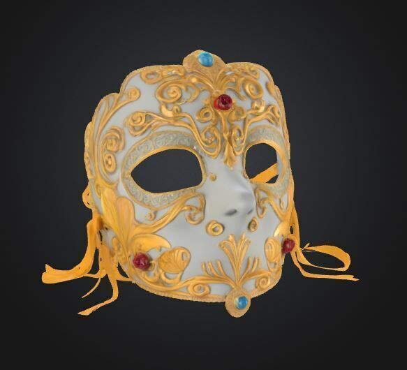 Masquerade Prom Face Mask - Prom Patter Mask 3D print model_46