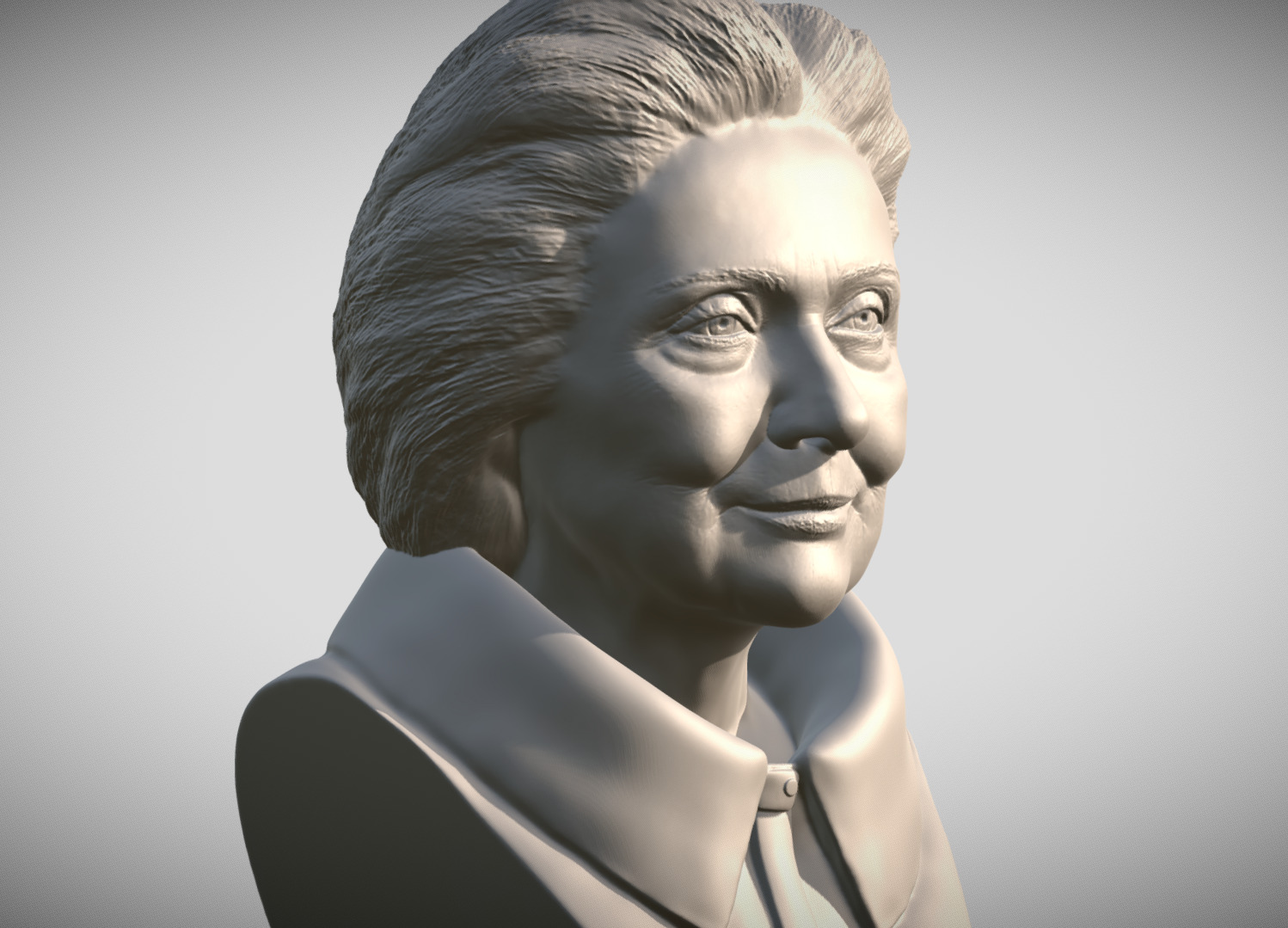 Hillary Clinton bust 3D print model_9