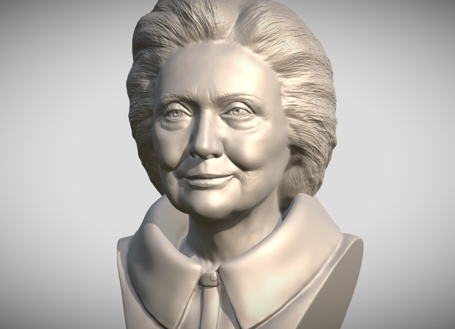 Hillary Clinton bust 3D print model_1