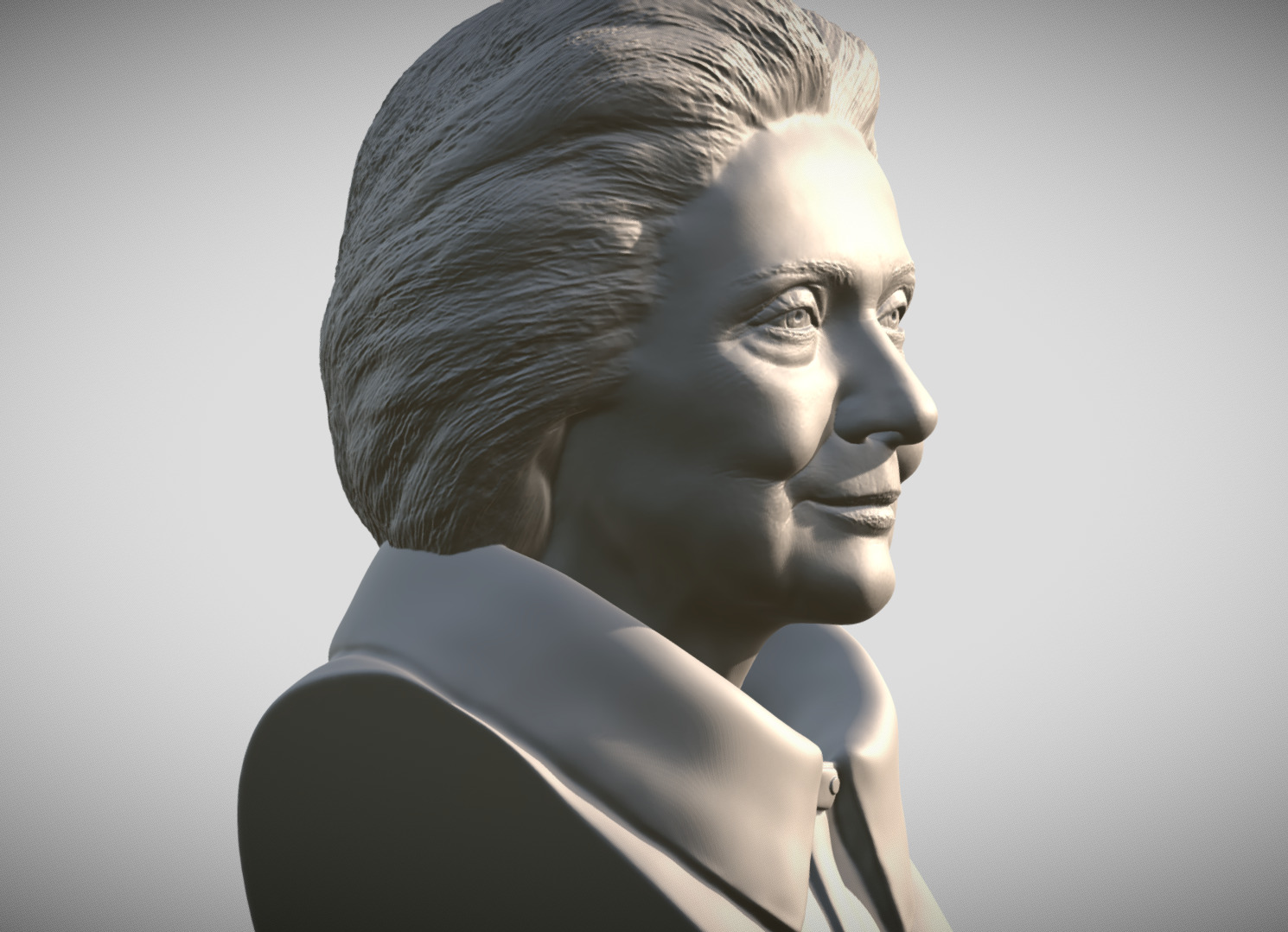 Hillary Clinton bust 3D print model_8