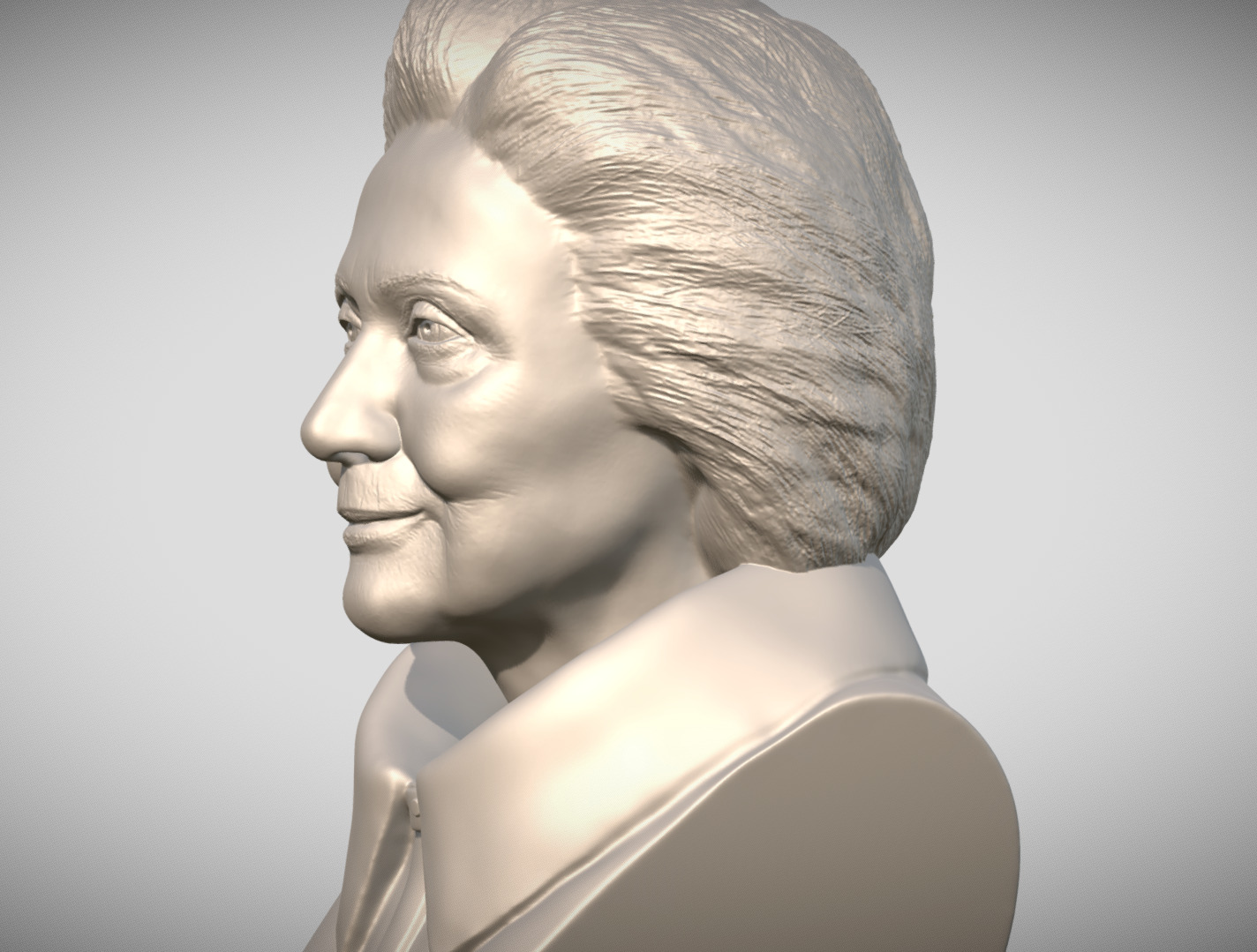 Hillary Clinton bust 3D print model_3