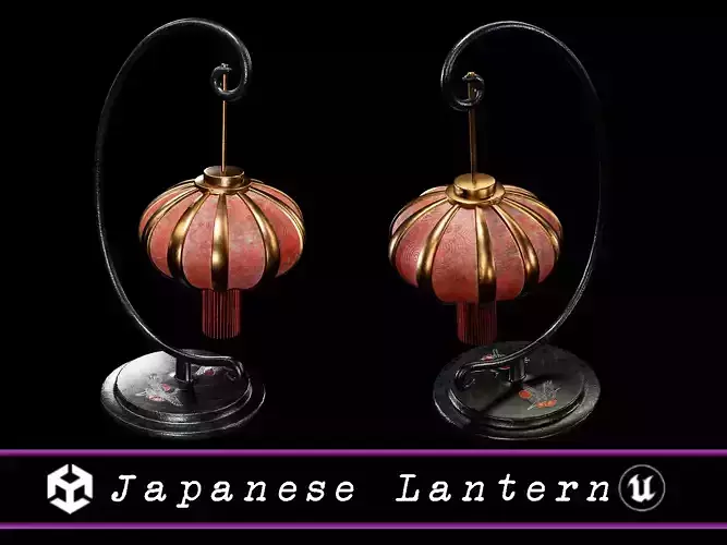 Japanese Lantern Low-poly 3D model