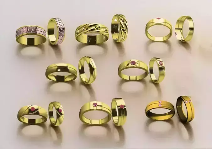 Golden Ring Combo Set Collection 3D print model