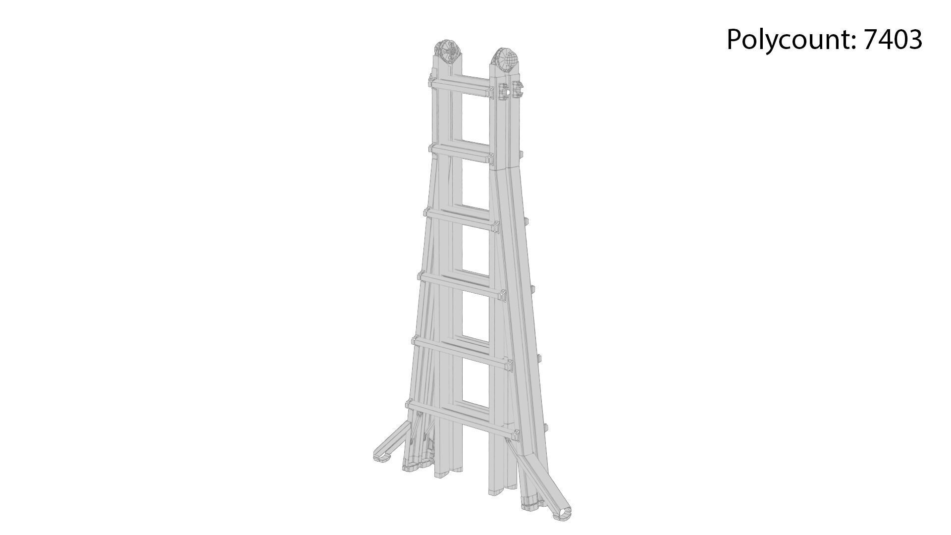 Foldable Ladder Low-poly 3D model_7