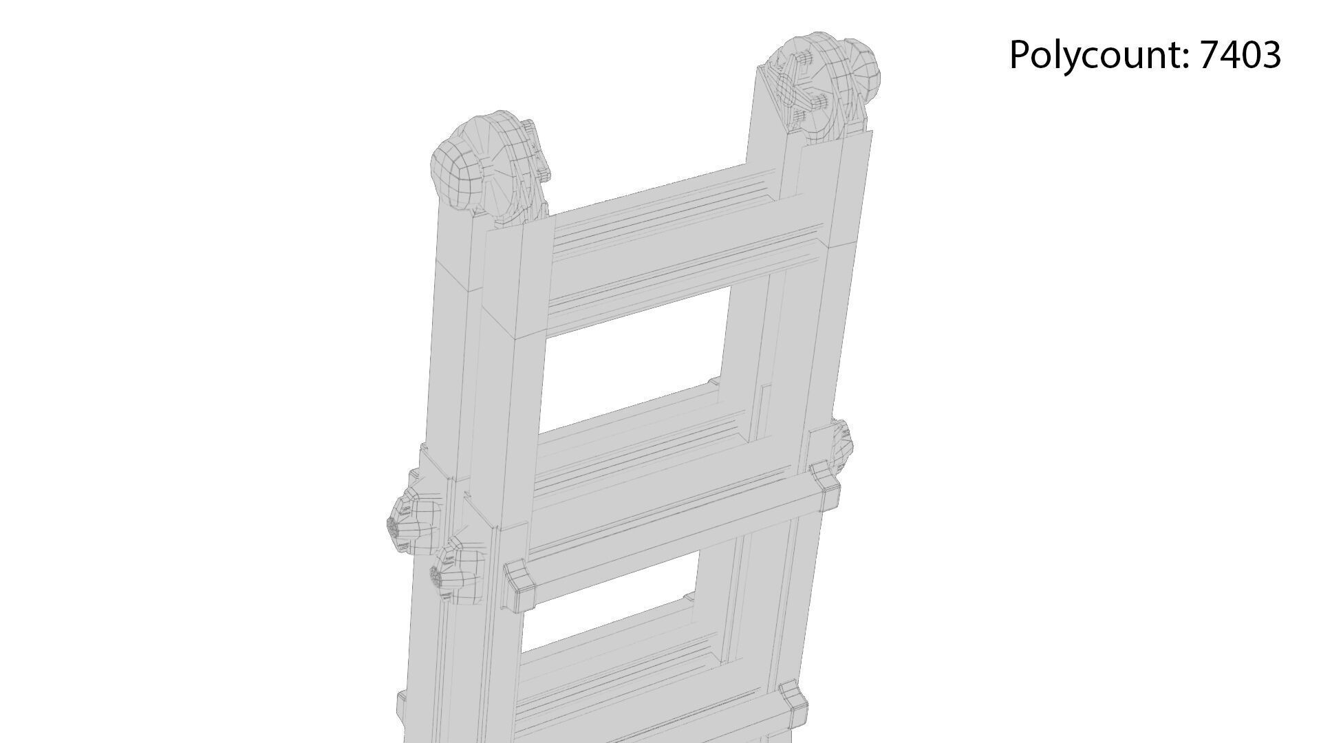 Foldable Ladder Low-poly 3D model_11