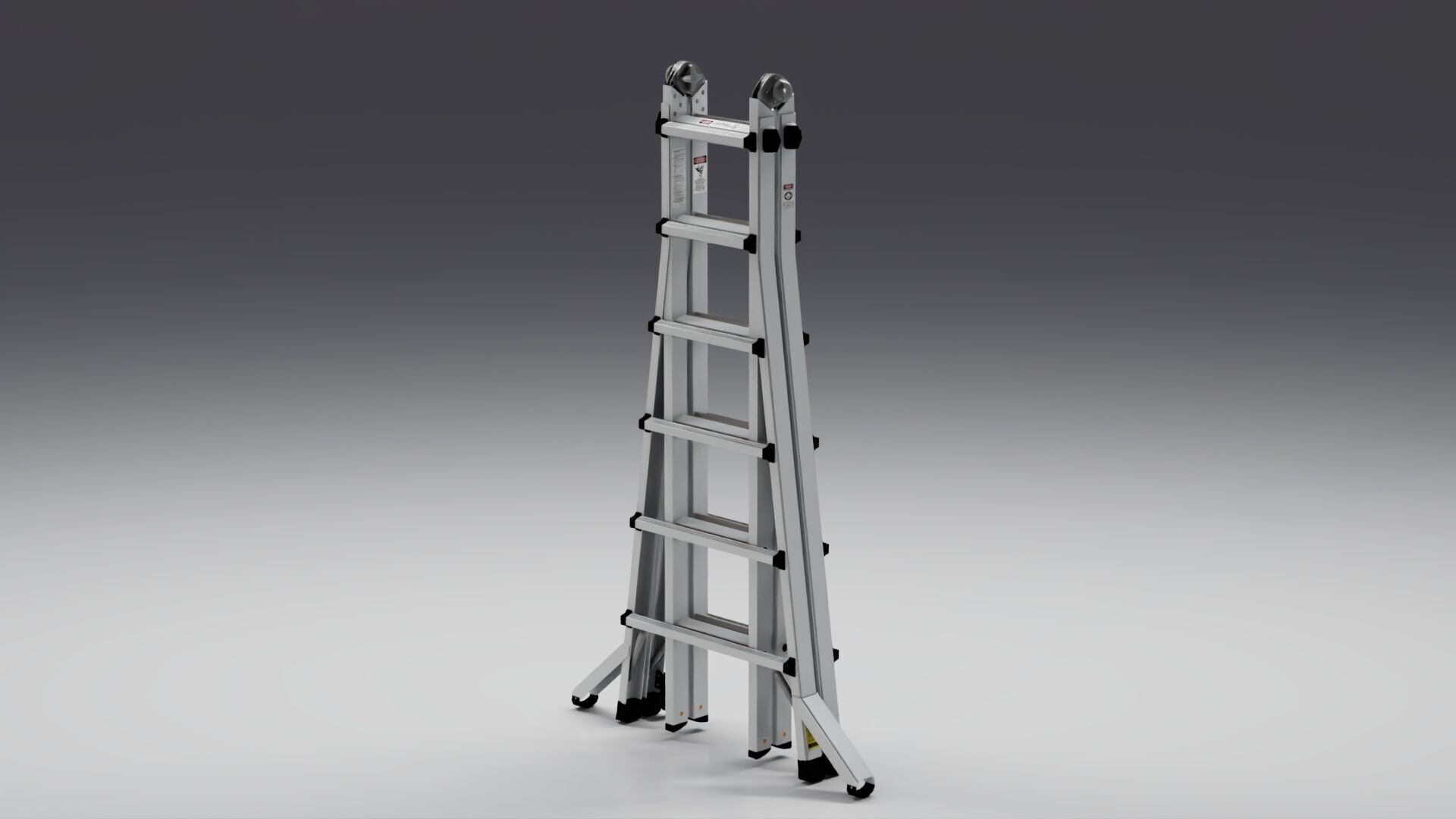 Foldable Ladder Low-poly 3D model_1