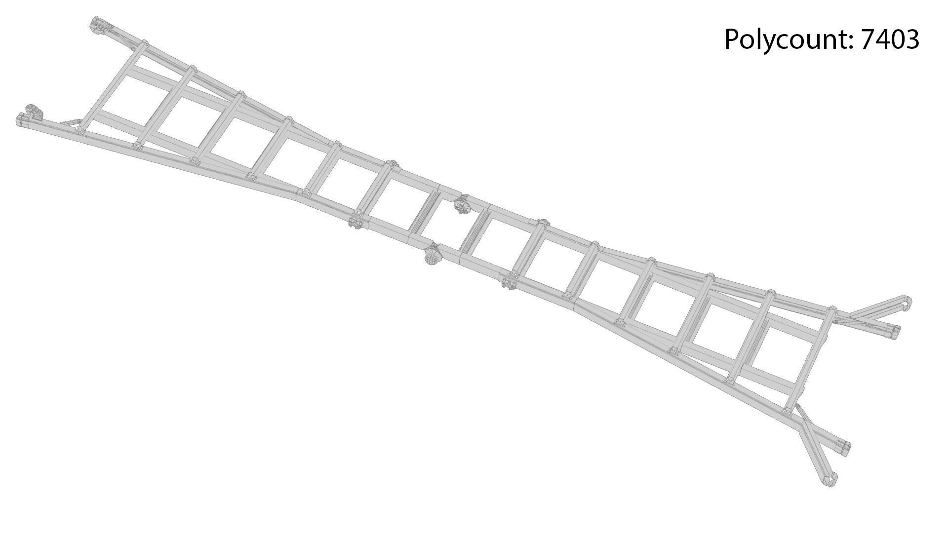Foldable Ladder Low-poly 3D model_10