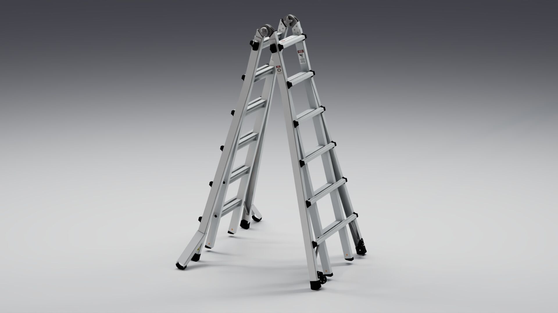 Foldable Ladder Low-poly 3D model_2