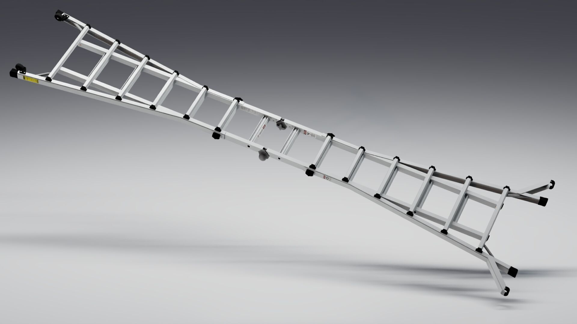 Foldable Ladder Low-poly 3D model_4