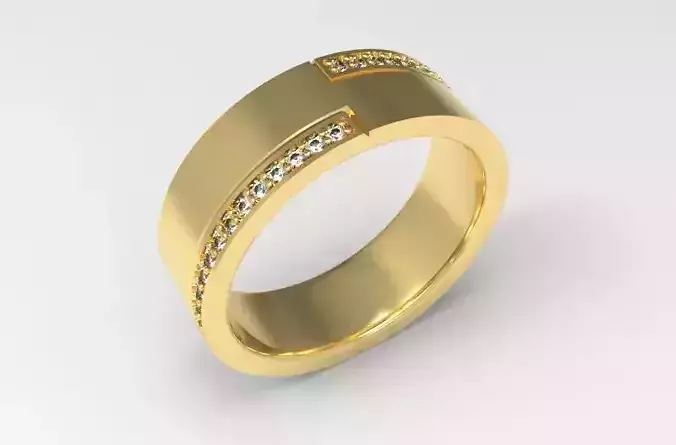  Wedding Mirror edged paved Ring