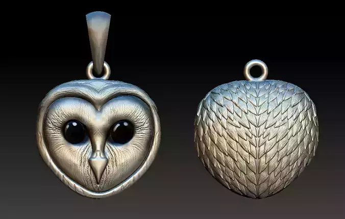 Owl pendant UPDATED 3D model