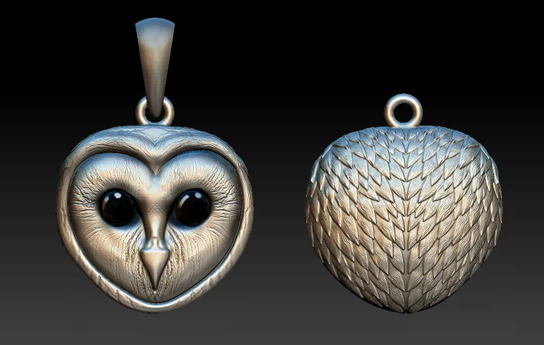Owl pendant UPDATED 3D model_0