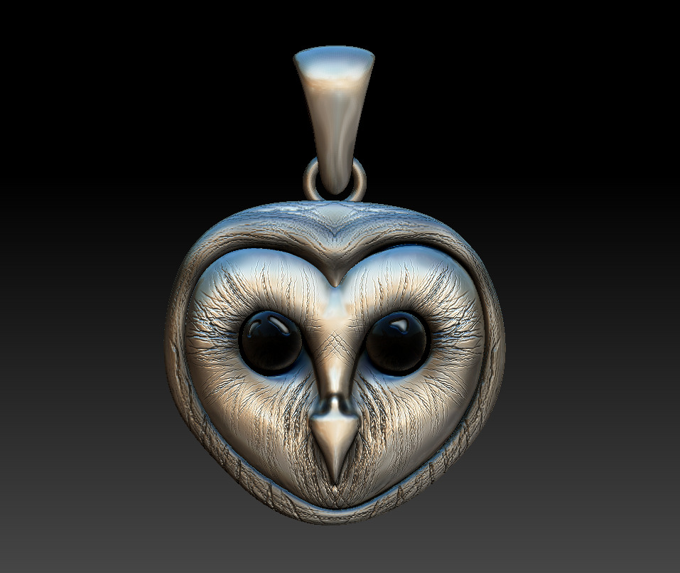 Owl pendant UPDATED 3D model_2