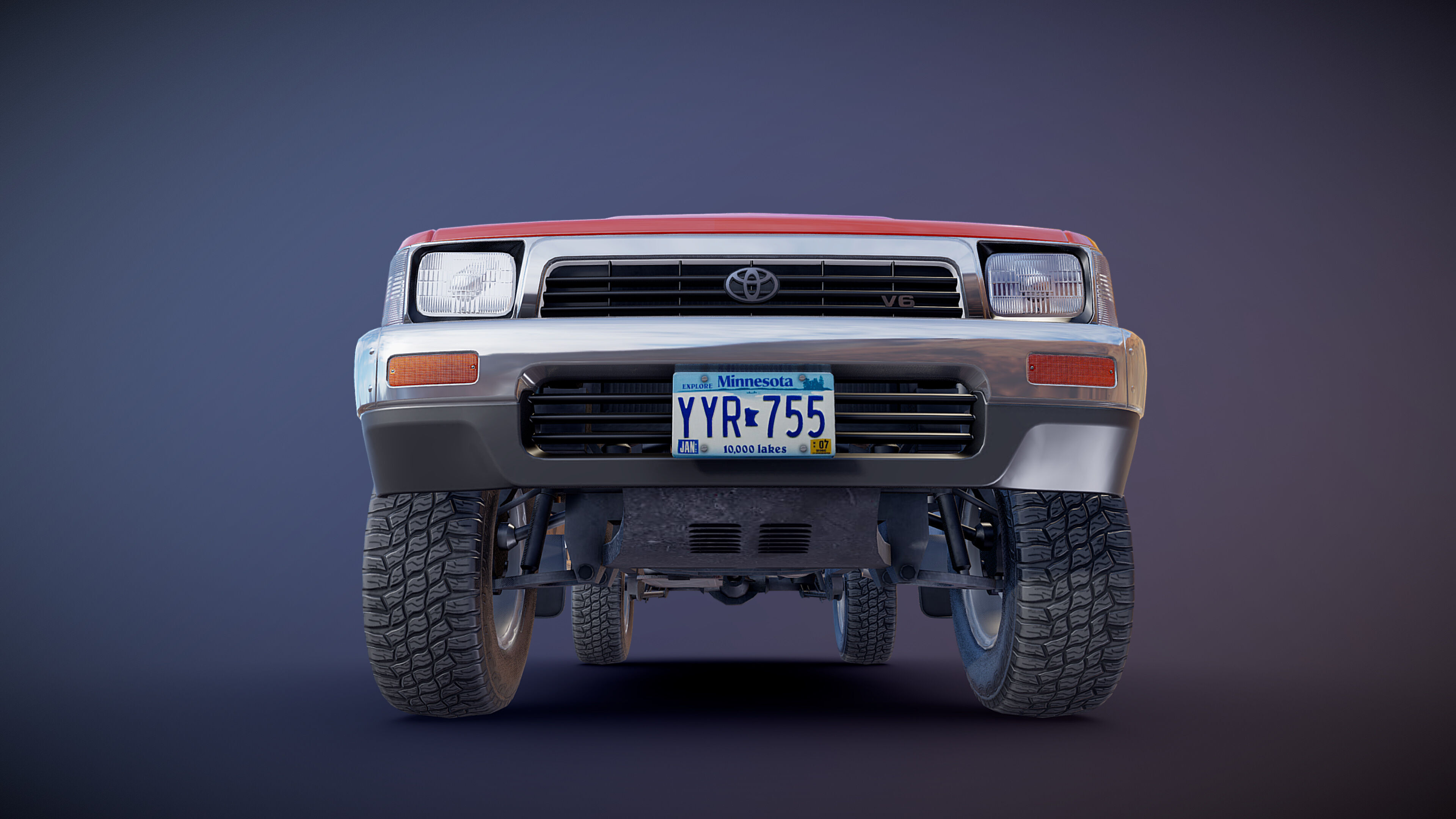 Toyota pickup xtra cab Low-poly 3D model_29