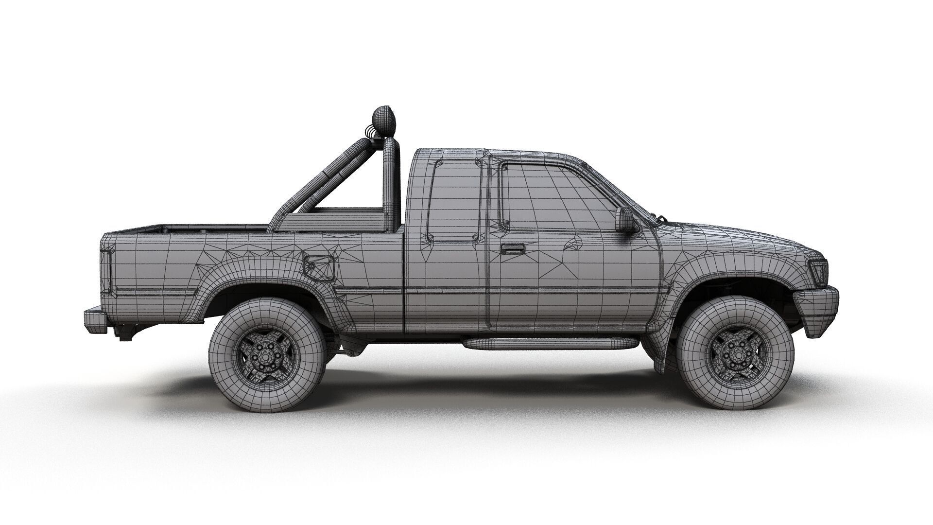 Toyota pickup xtra cab Low-poly 3D model_11