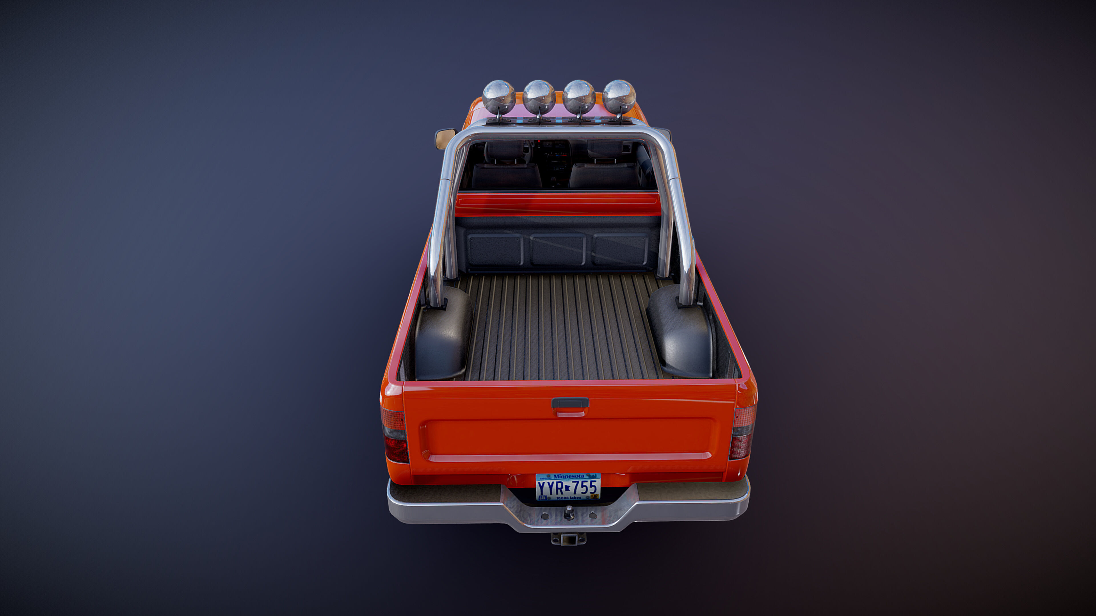 Toyota pickup xtra cab Low-poly 3D model_26