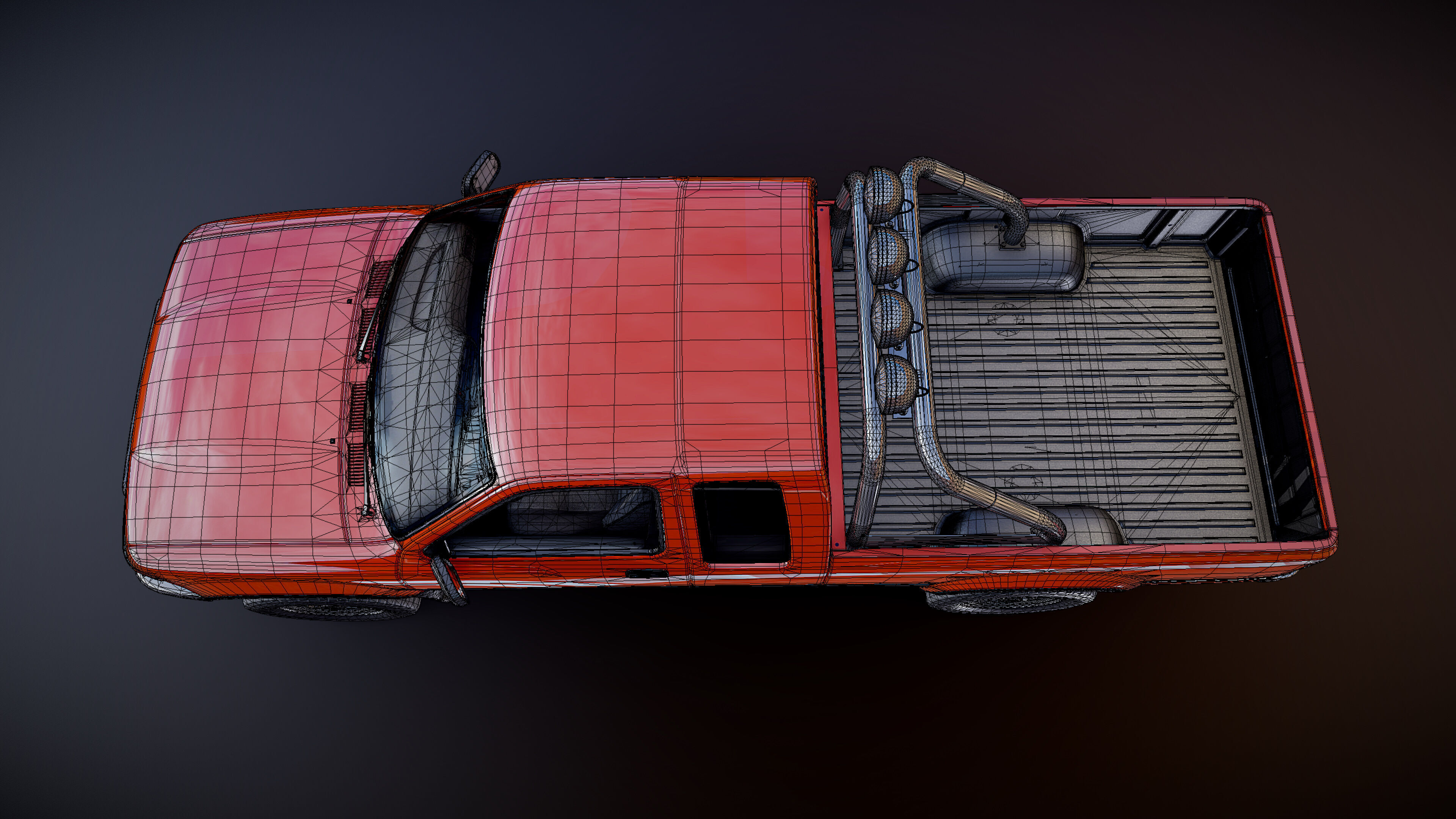 Toyota pickup xtra cab Low-poly 3D model_31