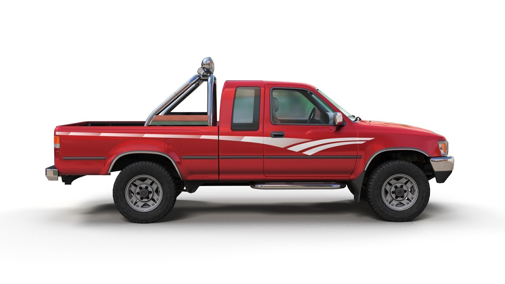 Toyota pickup xtra cab Low-poly 3D model_3