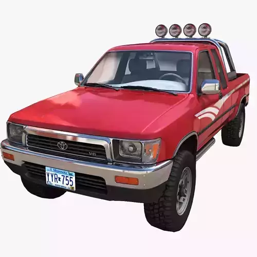 Toyota pickup xtra cab Low-poly 3D model