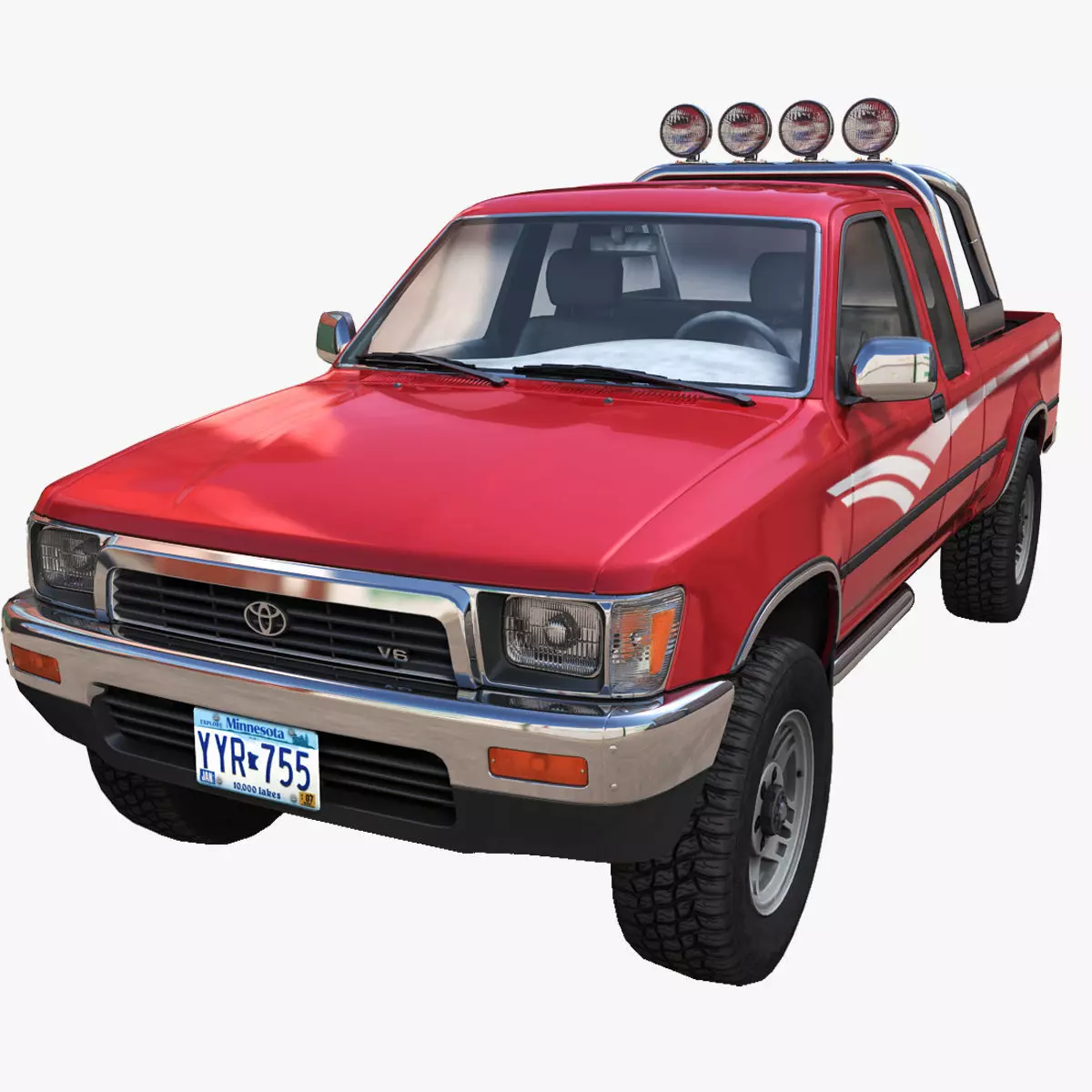 Toyota pickup xtra cab Low-poly 3D model_0