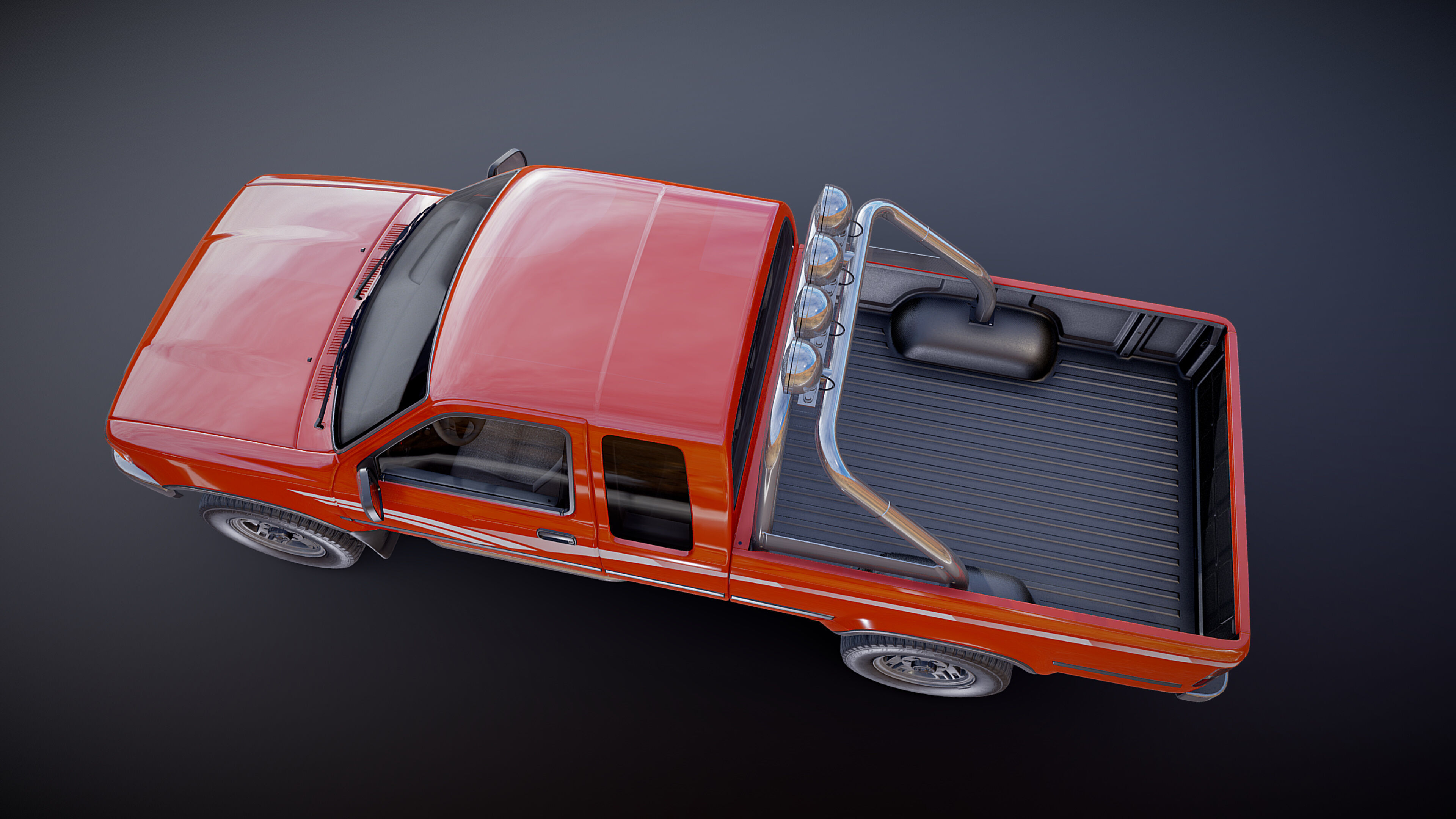 Toyota pickup xtra cab Low-poly 3D model_24