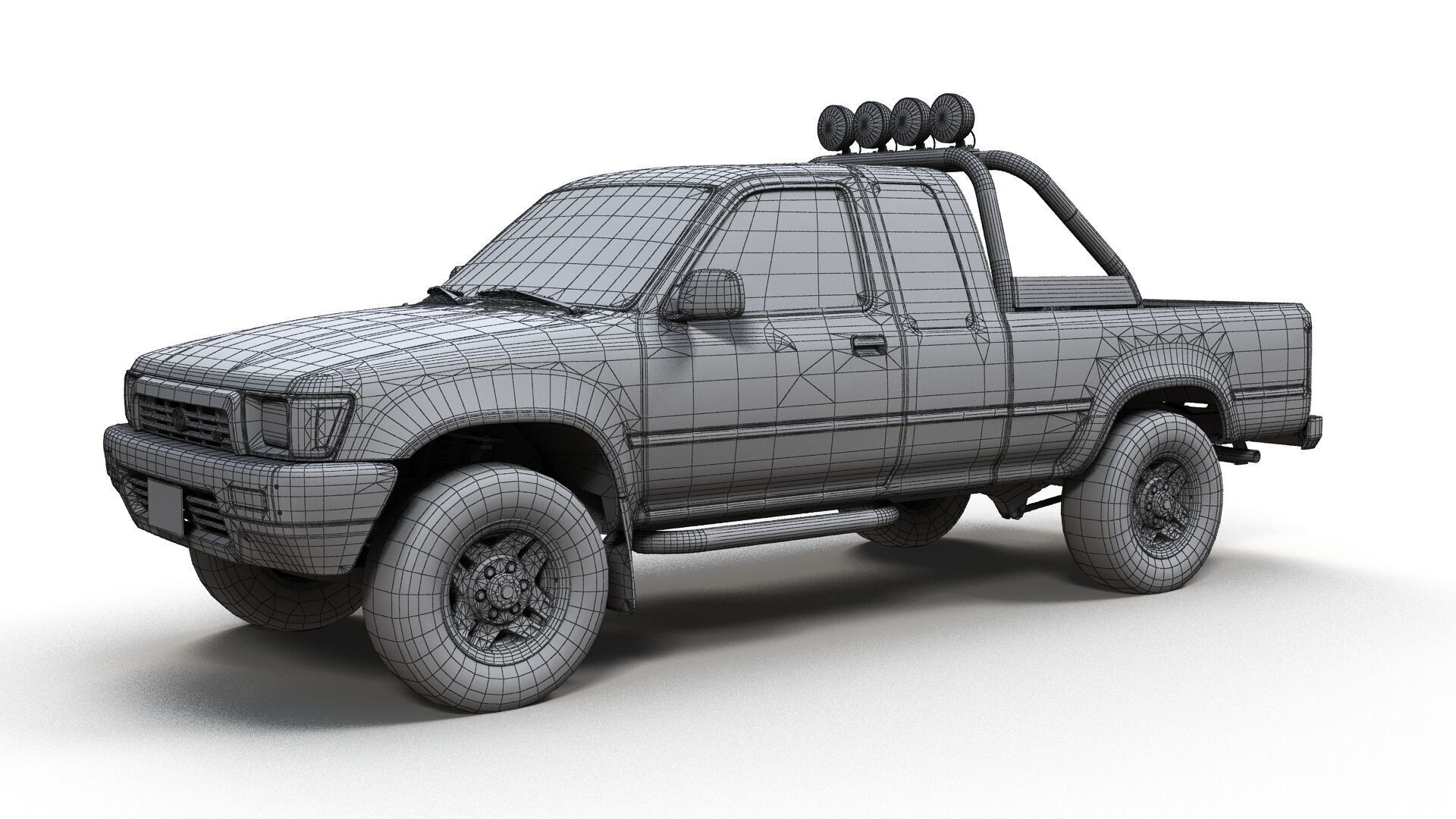 Toyota pickup xtra cab Low-poly 3D model_16