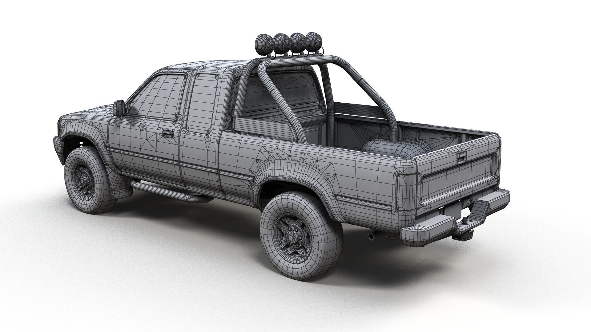 Toyota pickup xtra cab Low-poly 3D model_12