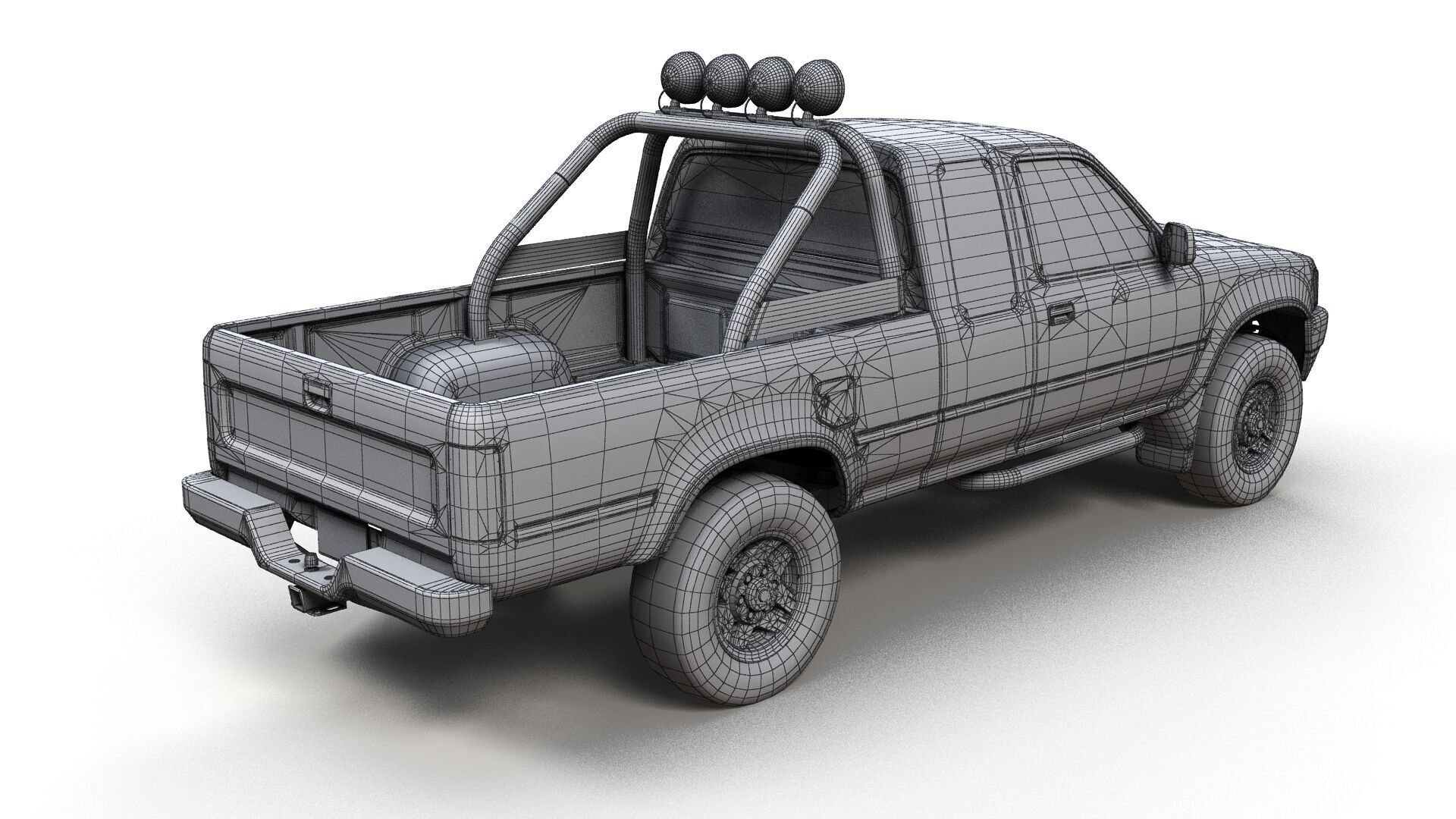 Toyota pickup xtra cab Low-poly 3D model_10