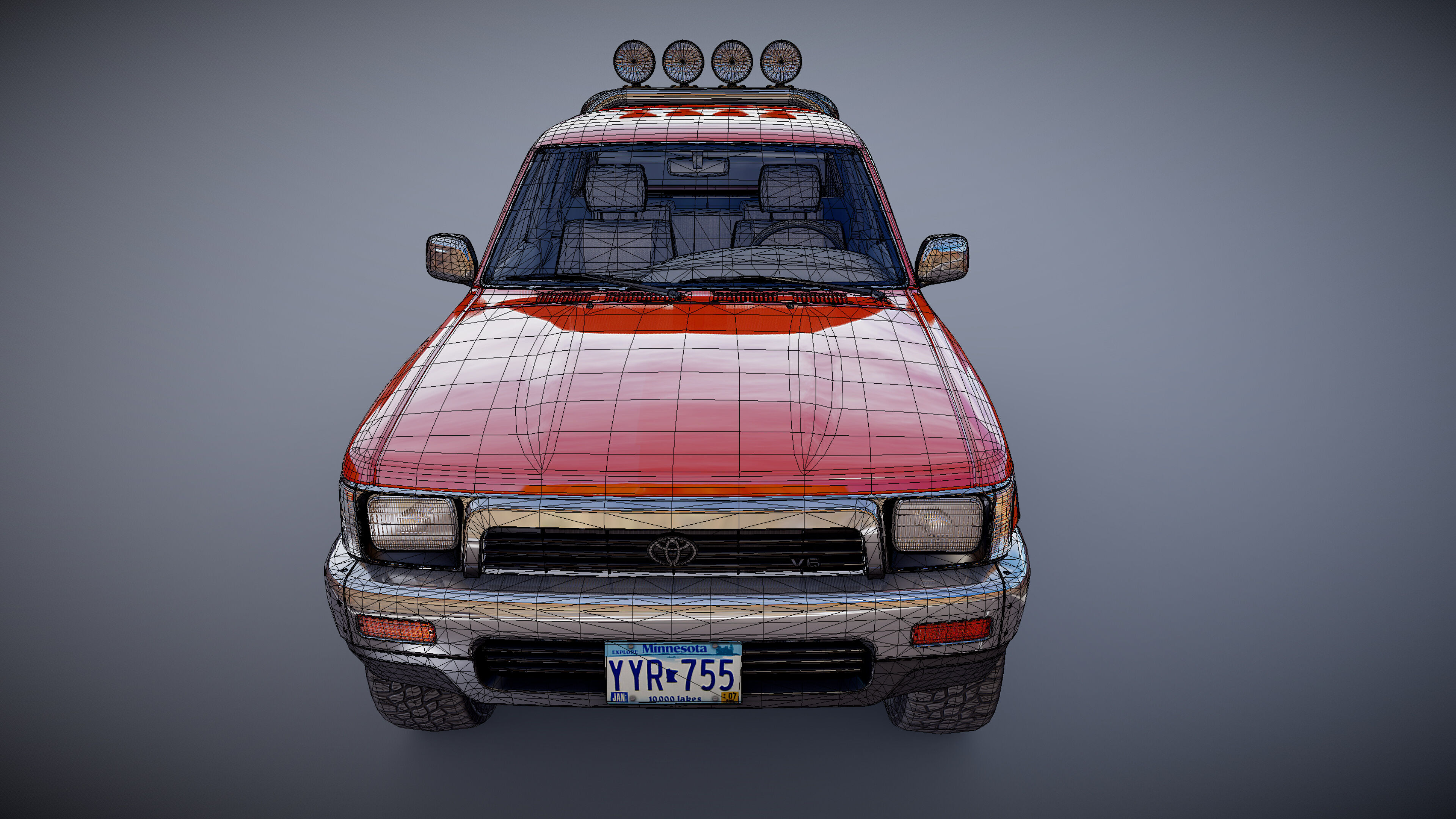 Toyota pickup xtra cab Low-poly 3D model_33