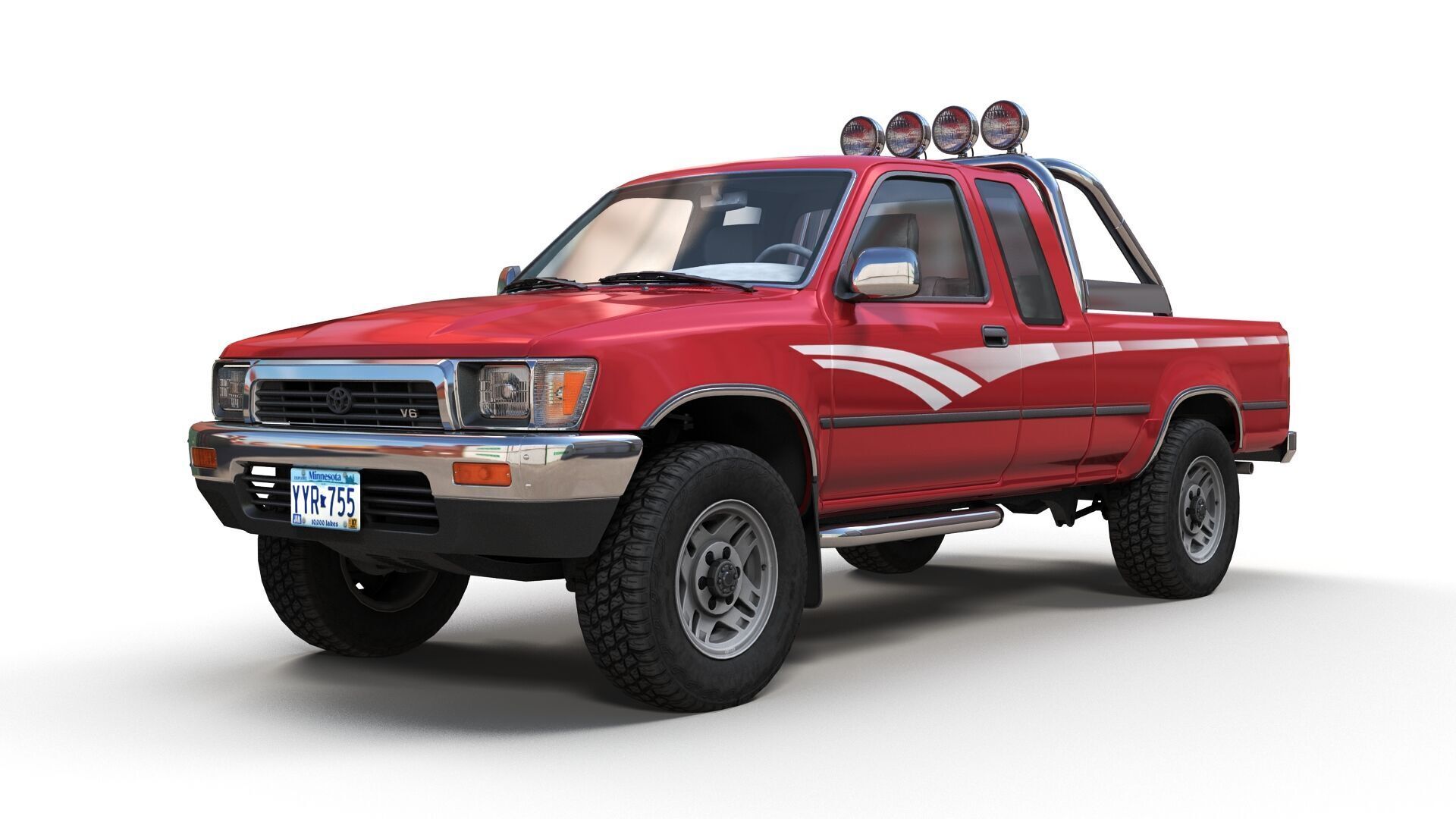 Toyota pickup xtra cab Low-poly 3D model_1