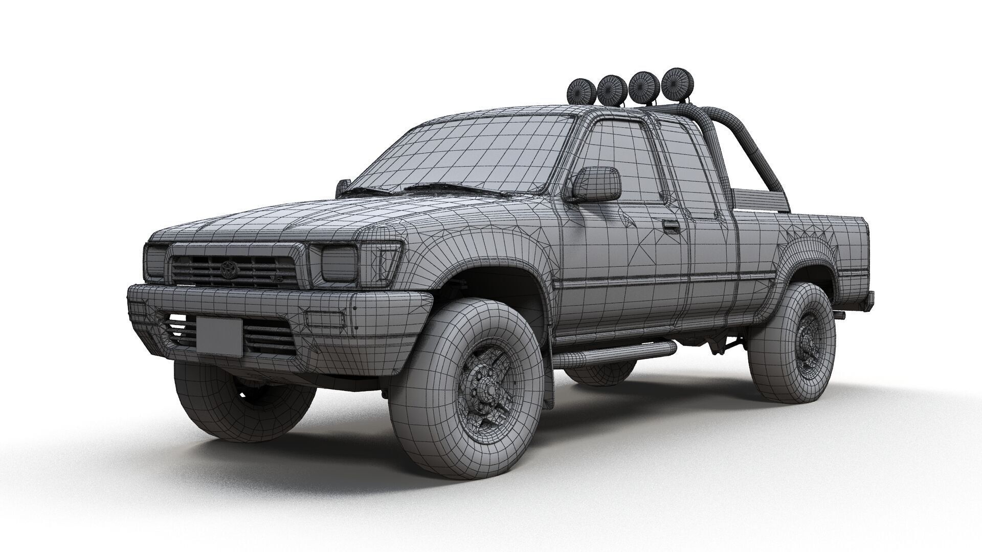 Toyota pickup xtra cab Low-poly 3D model_9
