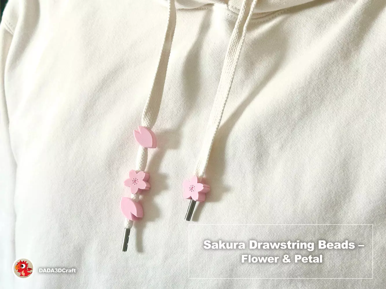 Sakura Drawstring Beads Flower and Petal 3D print model