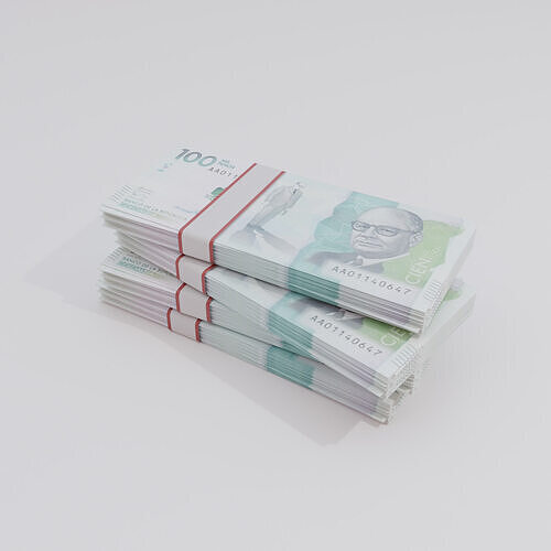 100 Mil Pesos Colombian Currency Low-poly 3D model