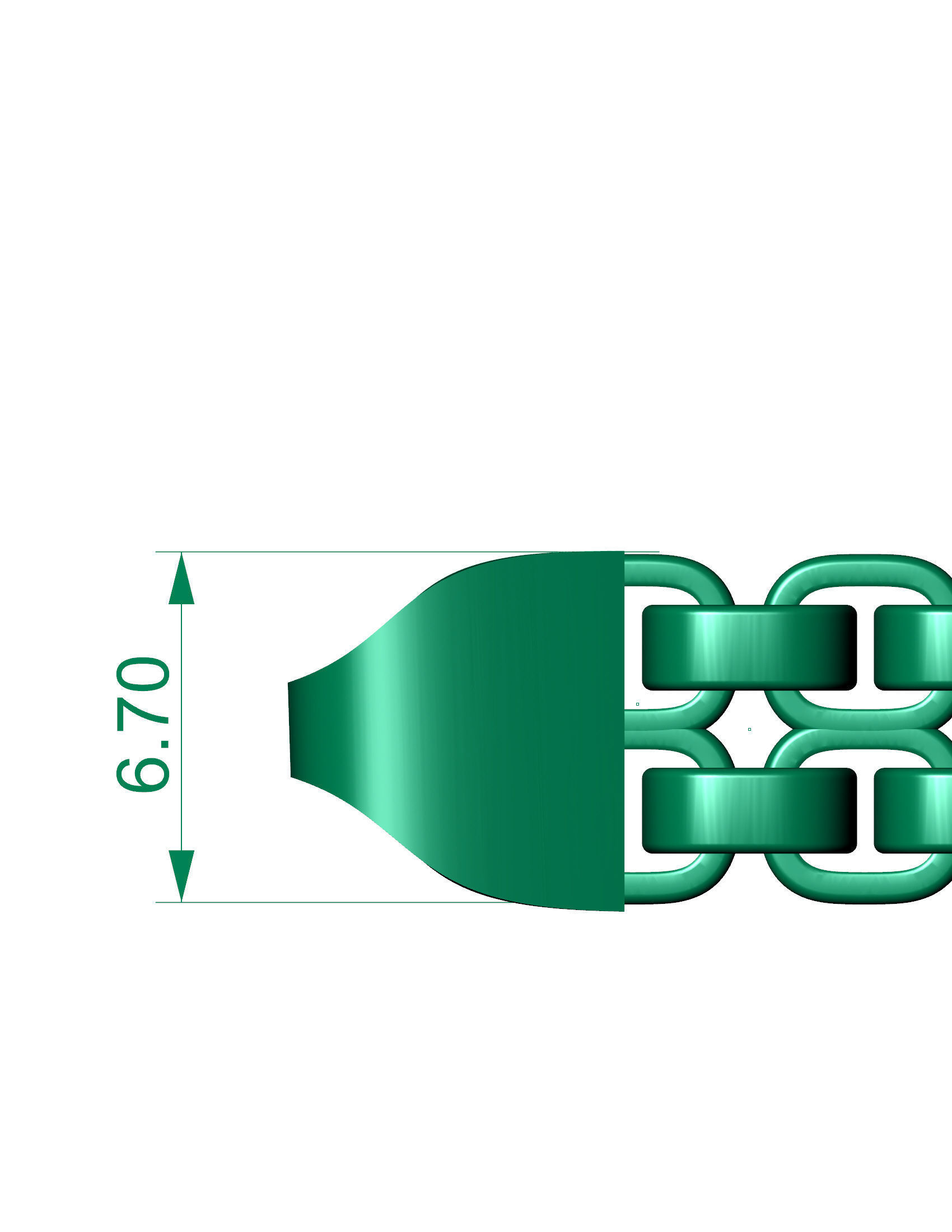 5 Size Strick Fancy Italian Bracelet 3D Model 3D Model Collection_3