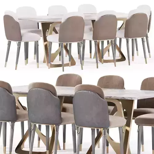 INTELLECTUAL chair and HUG table 3D model